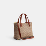 C8562-WILLOW TOTE BAG 24 IN SIGNATURE CANVAS-B4/Tan Caramel