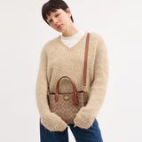 C8562-WILLOW TOTE BAG 24 IN SIGNATURE CANVAS-B4/Tan Caramel