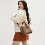 C8562-WILLOW TOTE BAG 24 IN SIGNATURE CANVAS-B4/Tan Caramel