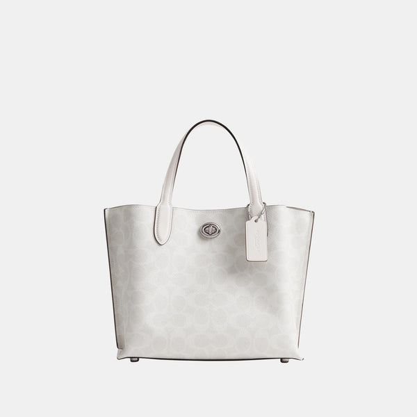 حقيبة "ويلو توت 24 Willow Tote" من القماش بنقشة ماركة كوتش