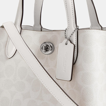 C8562-WILLOW TOTE BAG 24 IN SIGNATURE CANVAS-LH/White Chalk