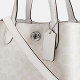 C8562-WILLOW TOTE BAG 24 IN SIGNATURE CANVAS-LH/White Chalk