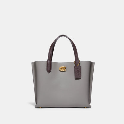 C9092-Willow Tote Bag 24 in Colorblock with Signature Canvas Interior-B4/Dove Grey Multi