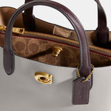 C9092-WILLOW TOTE BAG 24 IN COLORBLOCK WITH SIGNATURE CANVAS INTERIOR-B4/Dove Grey Multi