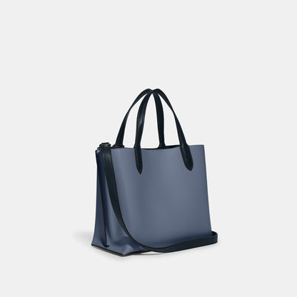 C9092-Willow Tote Bag 24 in Colorblock with Signature Canvas Interior-V5/Washed Chambray Multi