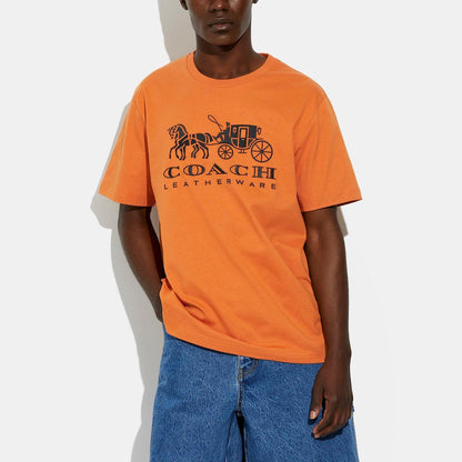 Horse And Carriage T-Shirt In Organic Cotton - COACH Saudi Arabia Official Site
