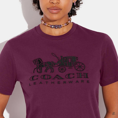 Horse And Carriage T-Shirt In Organic Cotton - COACH Saudi Arabia Official Site