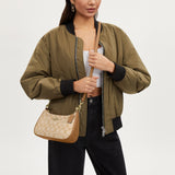 CA548-Teri Shoulder Bag In Signature Canvas-Im/Lt Khaki/Lt Saddle