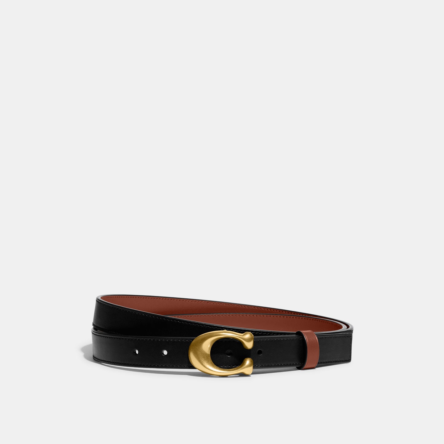 CA849-Sculpted C Buckle Cut-To-Size Reversible Belt, 25Mm-B4/Black 1941 Saddle