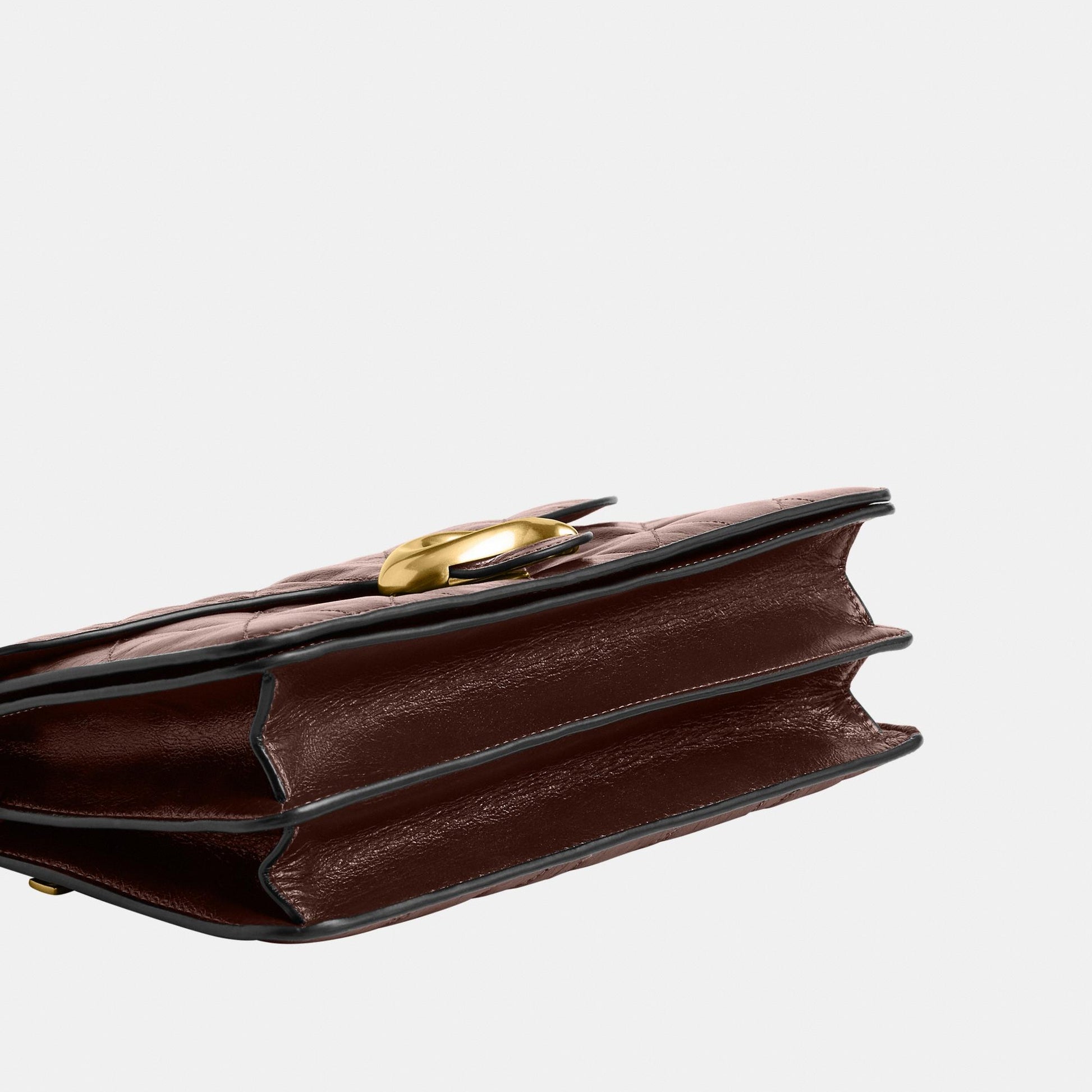 CAF55-Chain Tabby Shoulder Bag with Quilting-B4/Maple