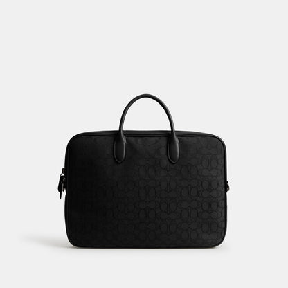 CAK97-THEO WORK BAG IN SIGNATURE JACQUARD-BLACK