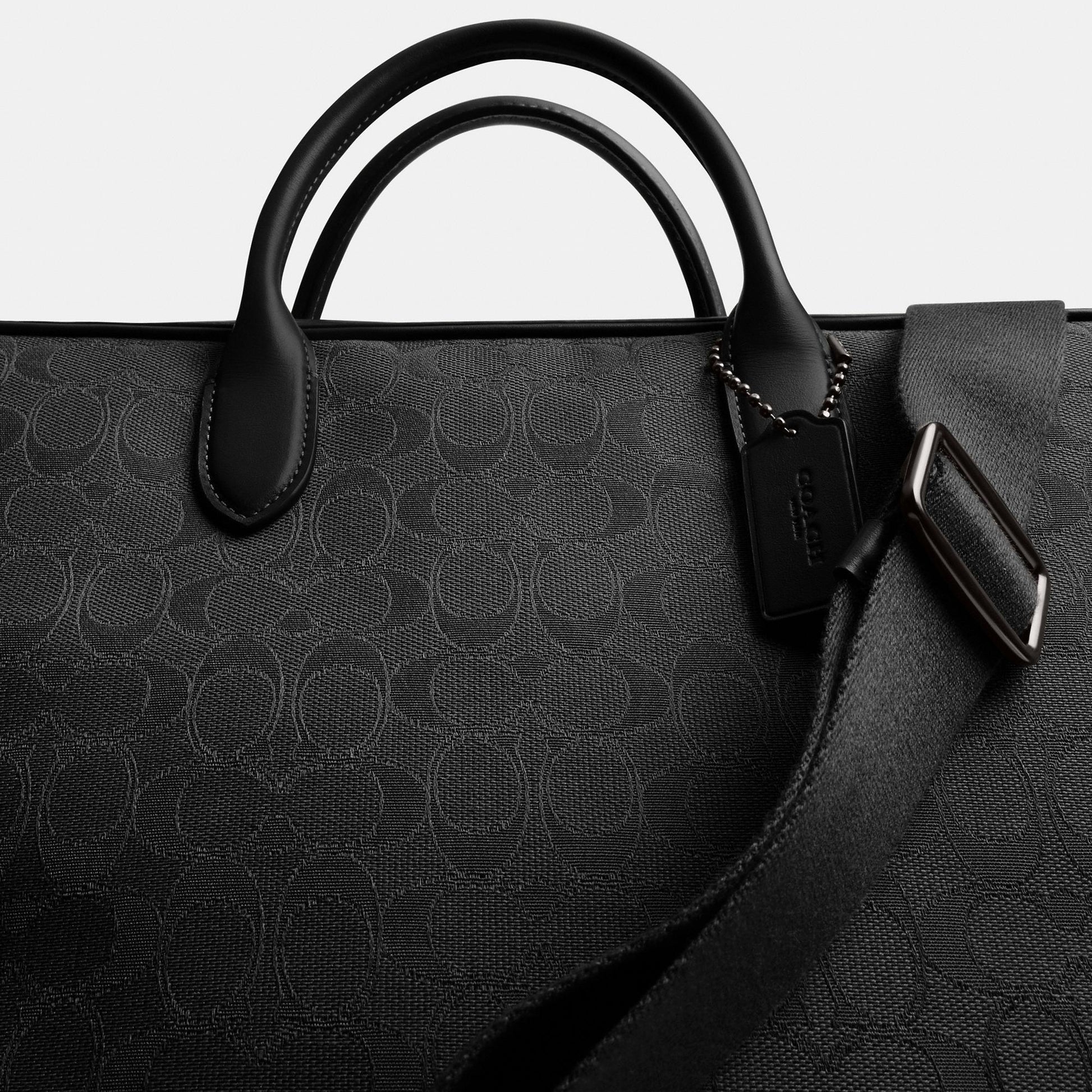 CAK97-THEO WORK BAG IN SIGNATURE JACQUARD-BLACK
