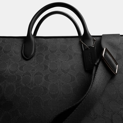 CAK97-THEO WORK BAG IN SIGNATURE JACQUARD-BLACK