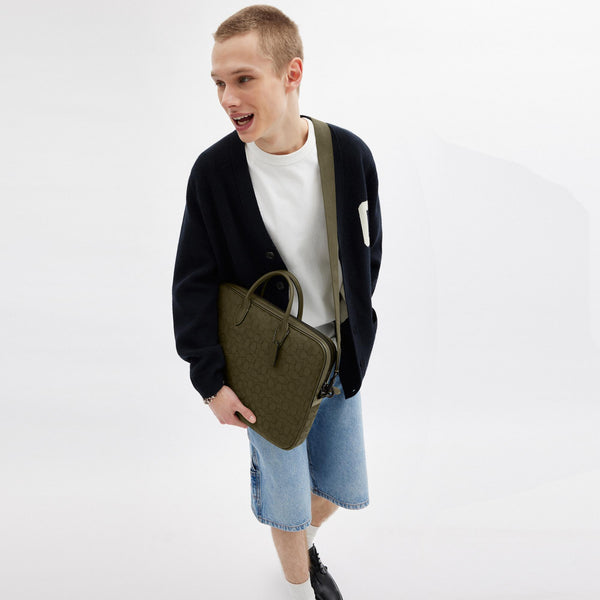 Theo Work Bag In Signature Jacquard