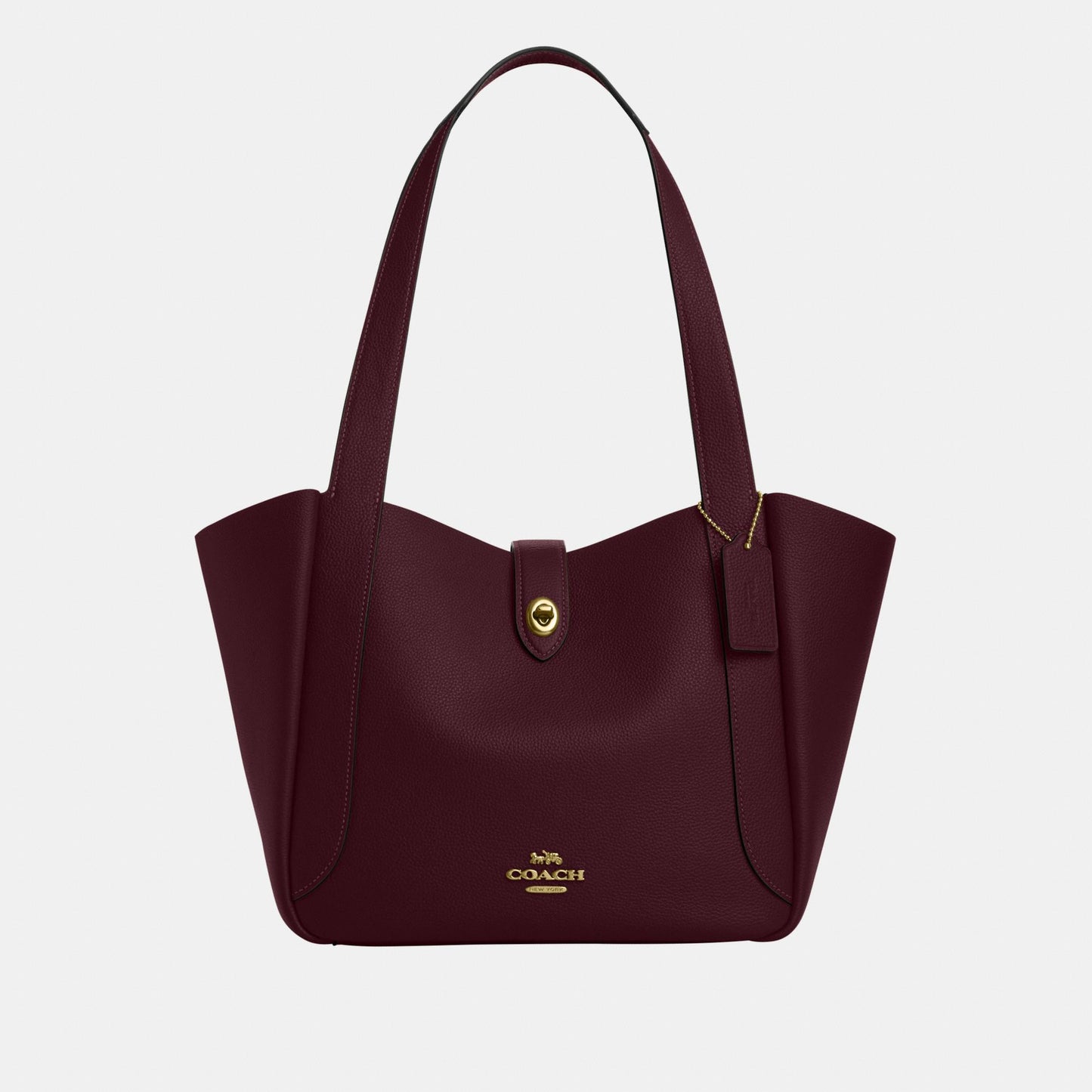 CAL17-Hadley Turnlock Tote Bag-Im/Dark Wine