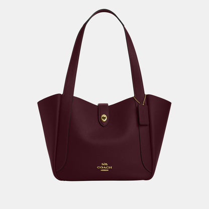 CAL17-Hadley Turnlock Tote Bag-Im/Dark Wine