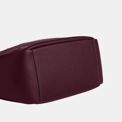 CAL17-Hadley Turnlock Tote Bag-Im/Dark Wine