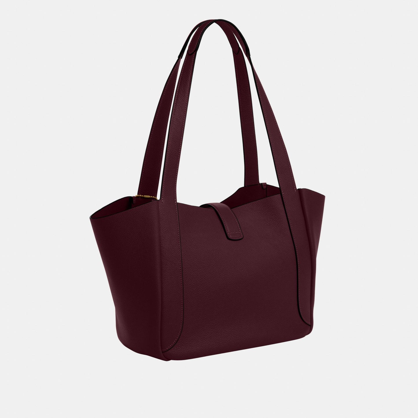 CAL17-Hadley Turnlock Tote Bag-Im/Dark Wine