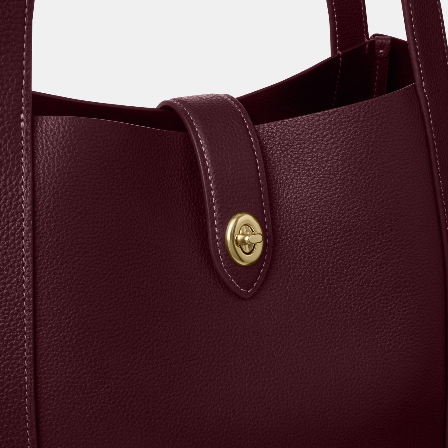 CAL17-Hadley Turnlock Tote Bag-Im/Dark Wine