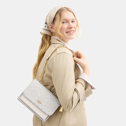 CAL29-Klare Crossbody Bag in Signature Canvas-Im/White/Chalk