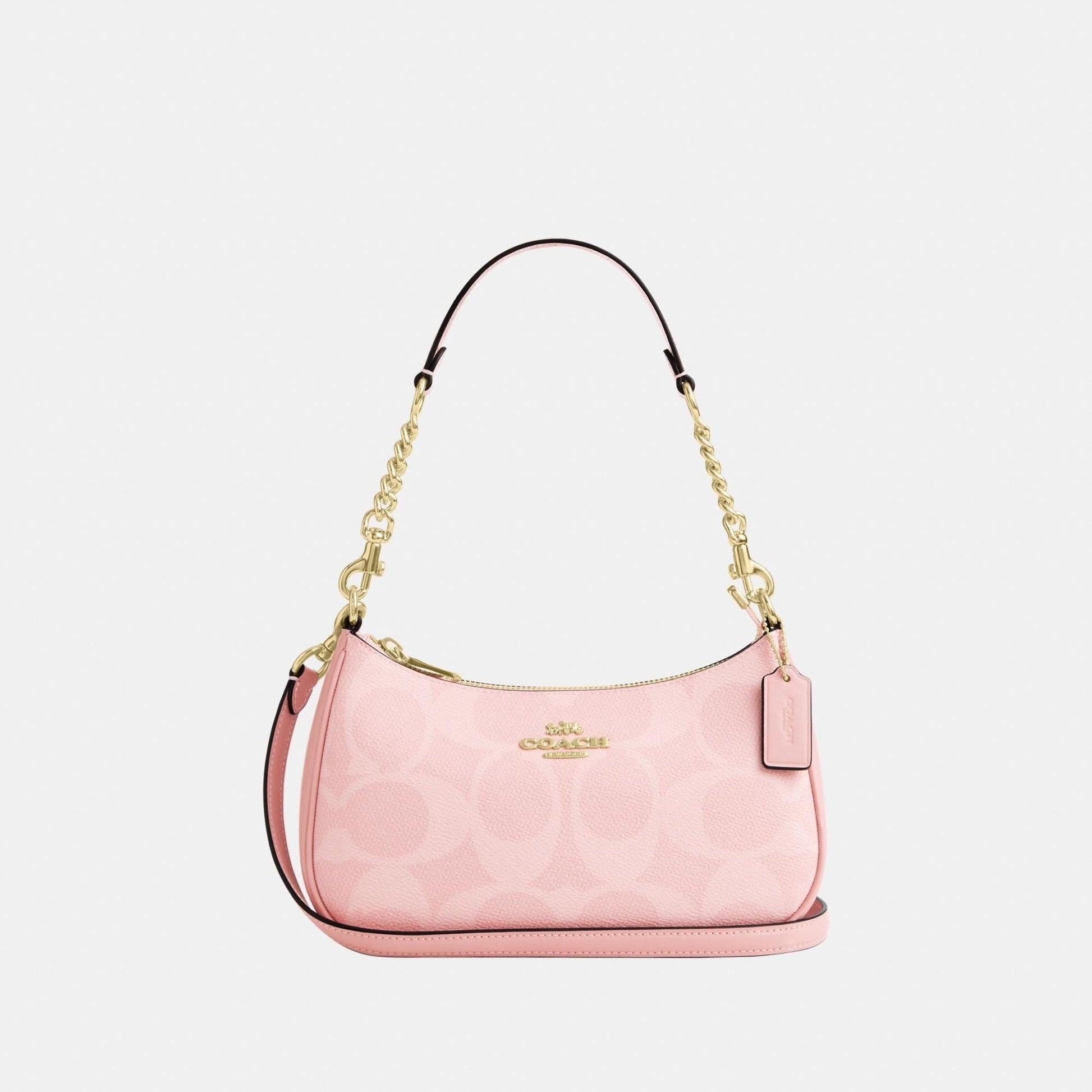 CAL51-TERI SHOULDER BAG IN SIGNATURE CANVAS-IM/Powder Pink