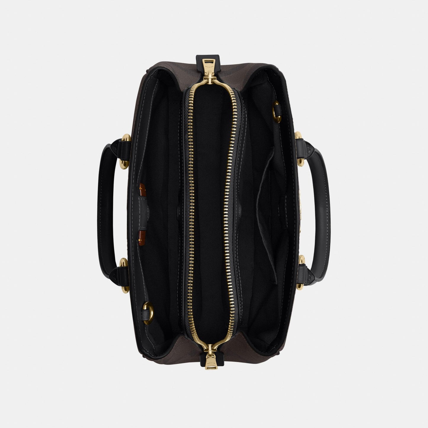 CAL53-Savannah Small Carryall Bag in Signature Canvas-Im/Walnut/Black