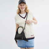 CAL95-Brooklyn Shoulder Bag 23 With Fringe-Lh/Black