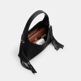 CAL95-Brooklyn Shoulder Bag 23 With Fringe-Lh/Black