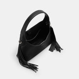 CAL95-Brooklyn Shoulder Bag 23 With Fringe-Lh/Black