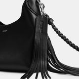 CAL95-Brooklyn Shoulder Bag 23 With Fringe-Lh/Black