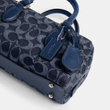 CAM06-Bowery Satchel 22 In Signature Denim-Lh/Deep Blue Multi