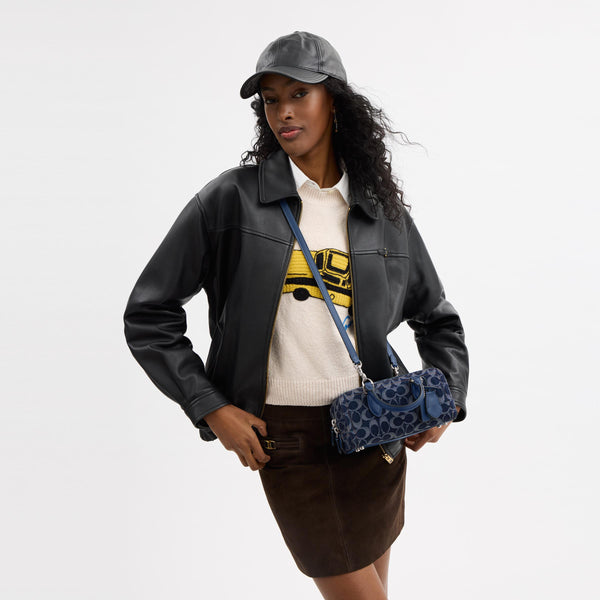 Bowery Satchel 22 In Signature Denim