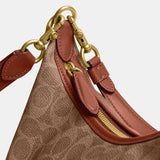 CAM23-JULIET SHOULDER BAG IN SIGNATURE CANVAS-B4/Tan Caramel