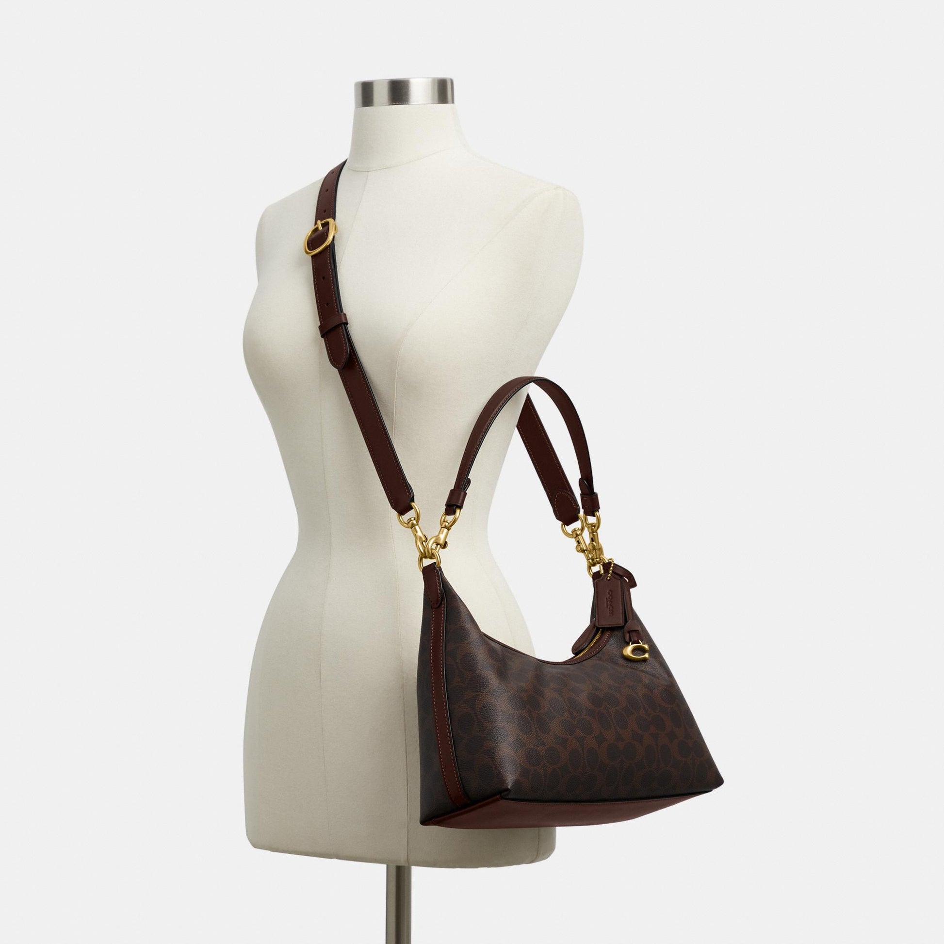 CAM23-Juliet Shoulder Bag in Signature Canvas-B4/Maple Maple