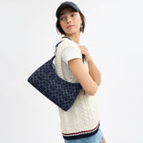 CAM24-Juliet Shoulder Bag In Signature Denim-Lh/Deep Blue Multi