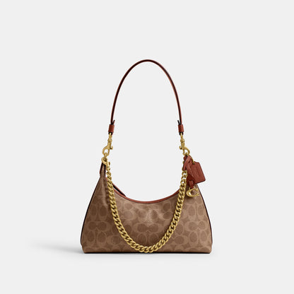 CAM26-JULIET SHOULDER BAG 25 IN SIGNATURE CANVAS-B4/Tan Caramel