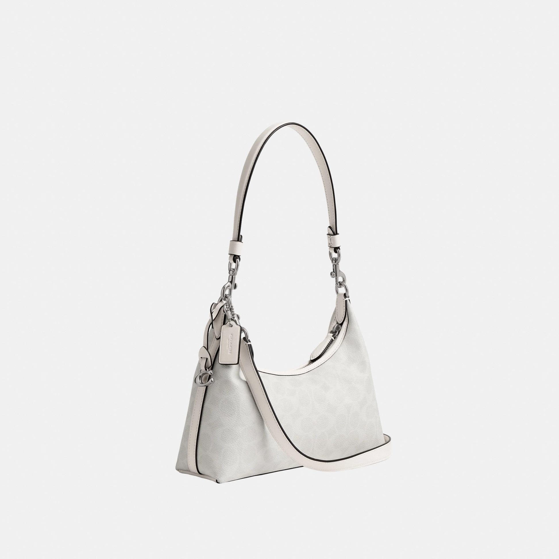 CAM26-JULIET SHOULDER BAG 25 IN SIGNATURE CANVAS-LH/White Chalk