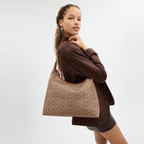 CAM28-Juliet Shoulder Bag 38 In Signature Canvas-B4/Tan Caramel