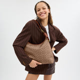 CAM28-Juliet Shoulder Bag 38 In Signature Canvas-B4/Tan Caramel