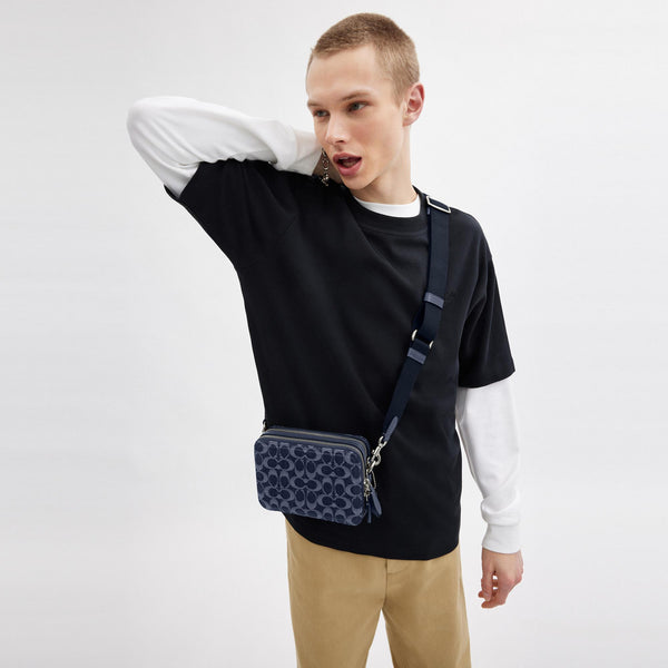 Charter Crossbody Bag 19 In Signature Denim