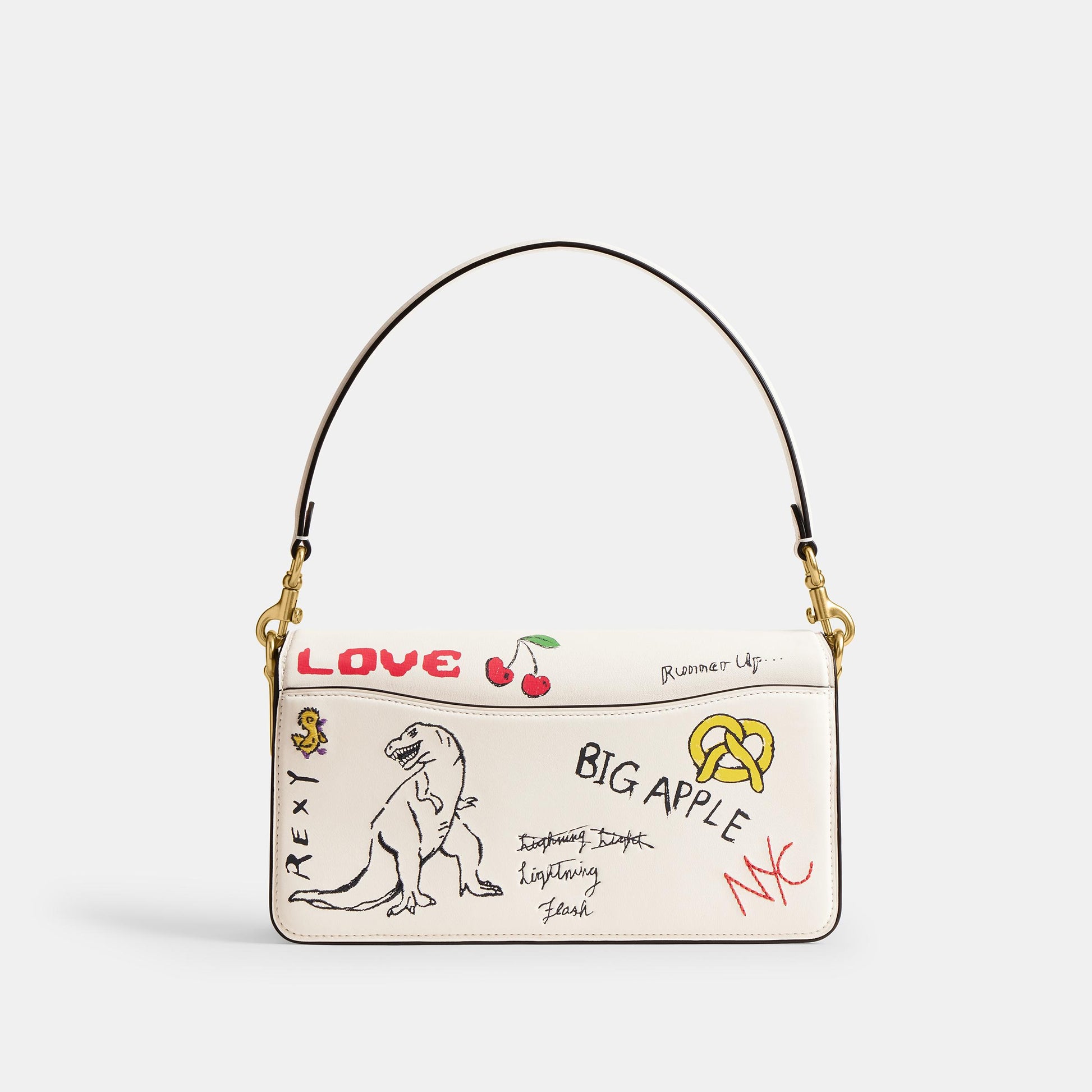 CAM85-Tabby Shoulder Bag 26 With Sketch Print-B4/Chalk Multi