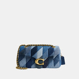 CAM91-TABBY SHOULDER BAG 26 WITH PATCHWORK QUILTING-B4/DENIM MULTI