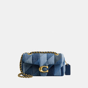 CAM93-TABBY SHOULDER BAG 20 WITH PATCHWORK QUILTING-B4/DENIM MULTI