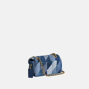 CAM93-TABBY SHOULDER BAG 20 WITH PATCHWORK QUILTING-B4/DENIM MULTI