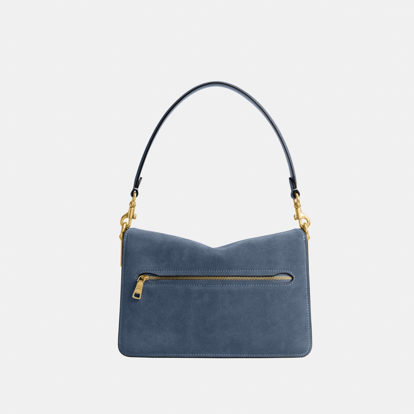 CAN13-Suede Chain Tabby Shoulder Bag with Chain-B4/Light Denim