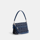 CAN15-Chain Tabby Shoulder Bag In Signature Denim-Lh/Deep Blue Multi