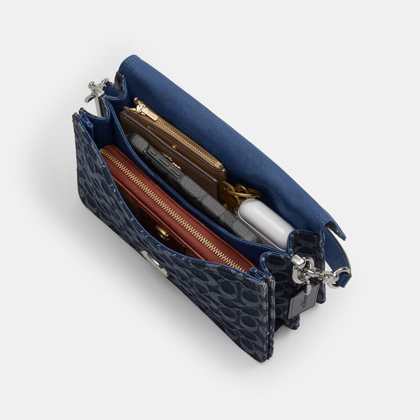 Chain Tabby Shoulder Bag In Signature Denim