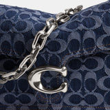 CAN15-Chain Tabby Shoulder Bag In Signature Denim-Lh/Deep Blue Multi