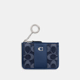 CAN65-Essential Mini Id Card Case In Signature Denim-Lh/Deep Blue Multi