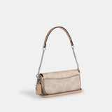 CAN70-Hailey Flap Bag In Signature Canvas-Sv/Sand/Taupe